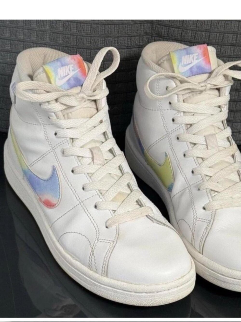 Nike Court Royale 2 Mid Womens Sz 8.5 White Multicolor Athletic Shoes Sneakers